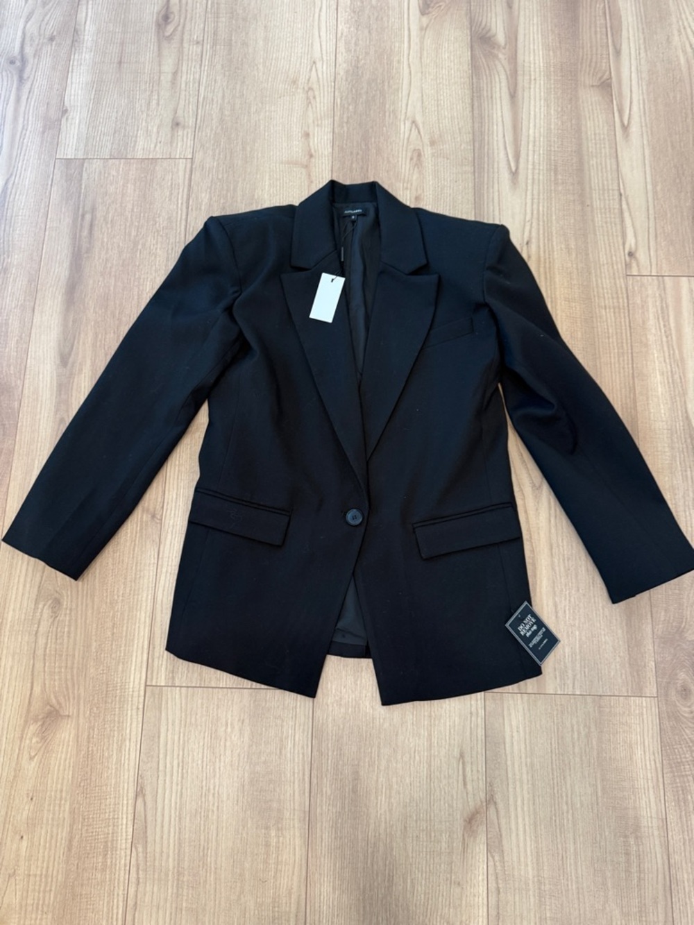 JLUXLABEL Black Single-Button Tailored Blazer